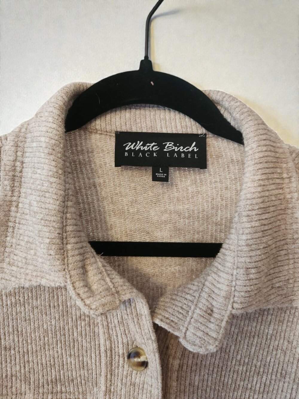 White Birch Black Label Shacket Large Cozy Ribbed Button Down Jacket - Picture 5 of 11